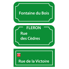 Plaque de rue vert blanc